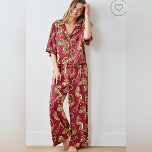 Print Fresh Eco Satin Wildest Dreams Pajamas and Robe in Twisted Tiger